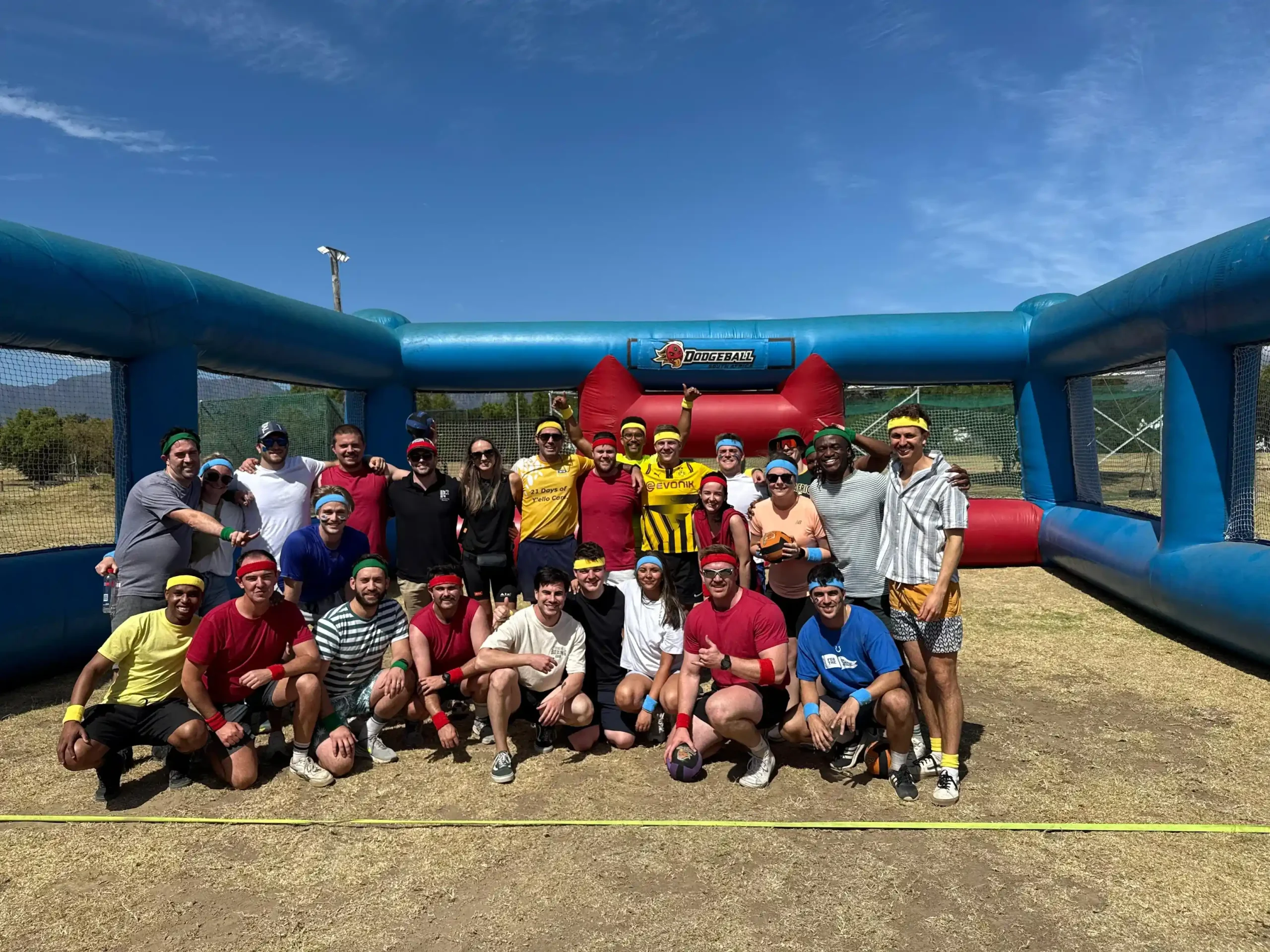Corporte team building hosted in Cape Town by Dodgeball SA for a south african company.